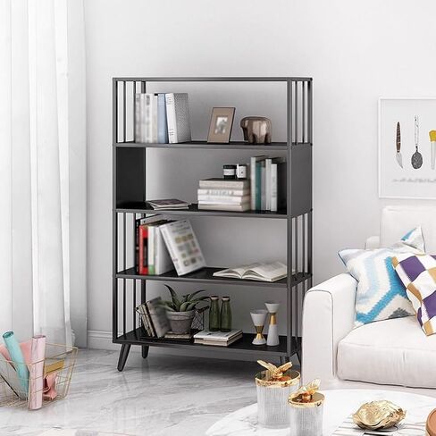 Bookshelf Simple Iron Bookshelf Floor Rack Multi-Layer Storage Rack in The Living Room and Bedroom Bookshelves and Bookcases in Saudi Arabia