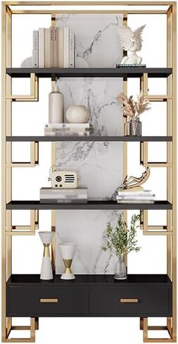 Bookshelf Modern Metal Bookshelf Home Floor-Standing Antique Shelf Porch Display Rack Bookshelves and Bookcases(B:120CM*30CM*200CM) in Saudi Arabia