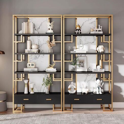 Bookshelf Modern Metal Bookshelf Home Floor-Standing Antique Shelf Porch Display Rack Bookshelves and Bookcases(B:120CM*30CM*200CM) in Saudi Arabia
