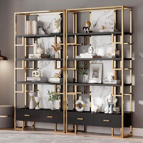 Bookshelf Modern Metal Bookshelf Home Floor-Standing Antique Shelf Porch Display Rack Bookshelves and Bookcases(B:120CM*30CM*200CM) in Saudi Arabia