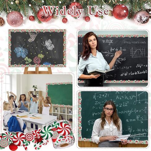 65.6ft Christmas Bulletin Board Borders Gift Box Candy Die-Cut Rolled Border Trim Winter Bulletin Board Decorations for School Classroom Office Blackboard Walls Locker Decor (Candy, 65.6ft) in Saudi Arabia