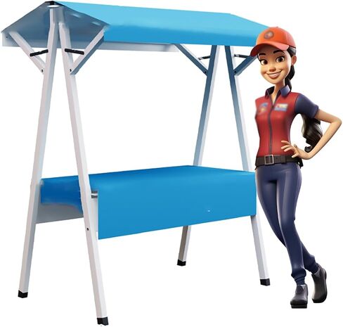 أرفف عرض البائعين تقف للعروض الحرفية / الأحداث، سوق المزارعين كشك طعام قابل للطي منضدية - أكشاك شارع كربون شديدة التحمل لبيع رف الطعام (وردي، L 74 4/5 بوصة) in Kuwait