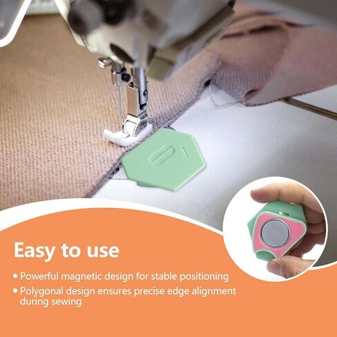 3 Pack Magnetic Seam Guide – Multifunctional Sewing Machine Accessory with Scale – Polygonal Magnetic Hemmer Guide for Precise Stitching in Saudi Arabia