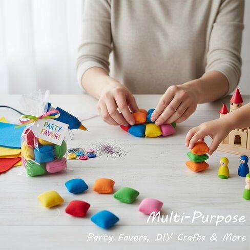 20 Pcs Mini Bean Bags for Tossing Games – Colorful Small Cornhole Bags (2" x 2") for Kids & Family Fun, Outdoor Carnival Toss Games, Party Favors & DIY Crafts in Kuwait