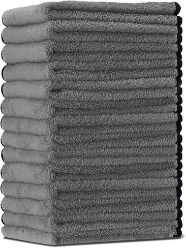 Tallew 18 Pcs Microfiber Towels 16 Inch x 16 Inch Microfiber Cloth Car Drying Towels for Cars Washing Polishing Office Windows Cleaning Household Supplies (Gray) in Saudi Arabia