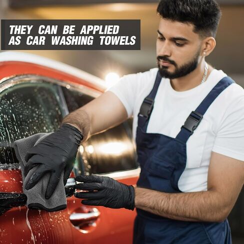 Tallew 18 Pcs Microfiber Towels 16 Inch x 16 Inch Microfiber Cloth Car Drying Towels for Cars Washing Polishing Office Windows Cleaning Household Supplies (Gray) in Saudi Arabia
