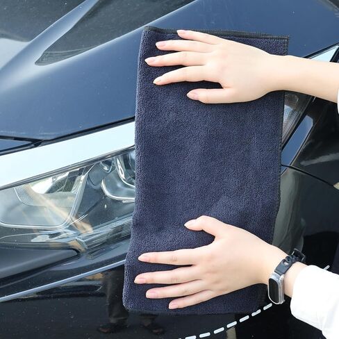 2Pcs Black Towel Car Wash Towel Microfiber Cars Cleaning Rag Absorbent Household Kitchen Towels 40 * 40cm in Saudi Arabia