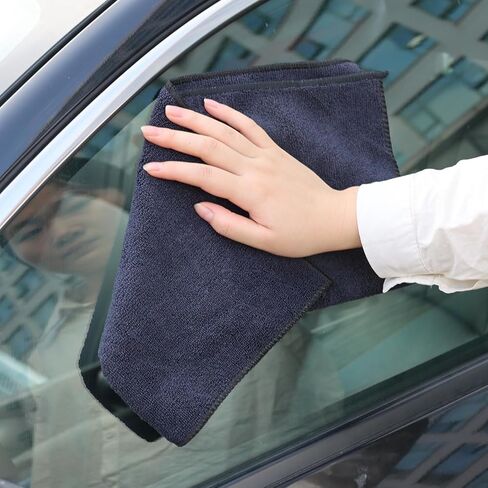 2Pcs Black Towel Car Wash Towel Microfiber Cars Cleaning Rag Absorbent Household Kitchen Towels 40 * 40cm in Saudi Arabia