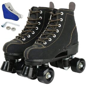 Risup Roller Skates للنساء والرجال، أحذية عالية الجودة من جلد البقر، زلاجات دوارة كلاسيكية بصف مزدوج، زلاجات دوارة بأربع عجلات للرجال والبنات للجنسين، عيد الميلاد in Kuwait