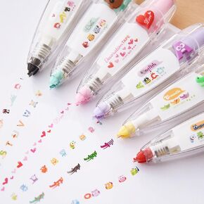 DIY Lace Decoration Tape Pen, Cute Erasers Decorative Pens, Scrapbooking Stickers Diary Decor Tape, Lace Correction Tape Roller Pen, Creative Cartoon Pattern Decorative Tape for Kid Adult (6PCS) in Saudi Arabia
