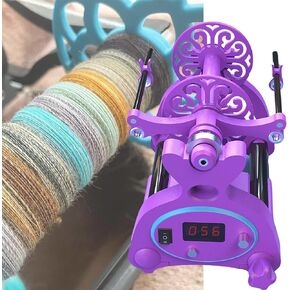 Electric Small Spinning Wheel Wool, Household Mini Spinning Wheel Spinning Fiber Wool Dog Hair Twisted Plywood(Black+Pink) in Saudi Arabia