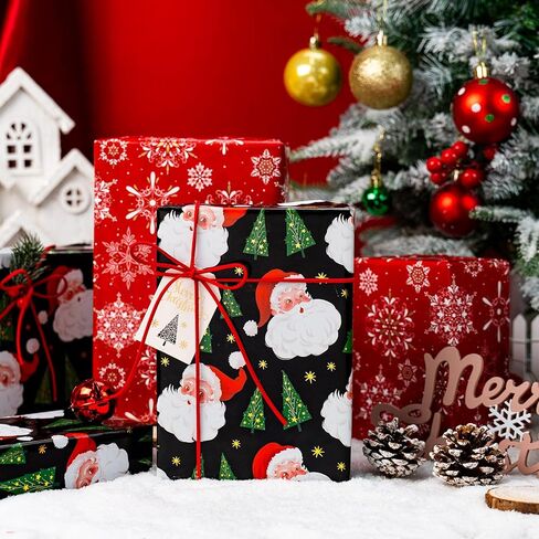 Yarcony Reversible Christmas Wrapping Paper, Green Wrapping Paper, Metallic Foil Luxury Deep Green Christmas Tree Design Decorative Gift Packaging for Holiday, New Year (Mini Roll, 17 Inch X 33 Feet) in Saudi Arabia
