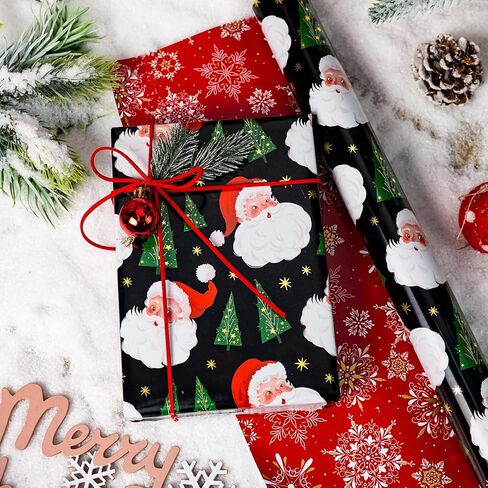 Yarcony Reversible Christmas Wrapping Paper, Green Wrapping Paper, Metallic Foil Luxury Deep Green Christmas Tree Design Decorative Gift Packaging for Holiday, New Year (Mini Roll, 17 Inch X 33 Feet) in Saudi Arabia