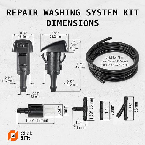Windshield Washer Spray Nozzles replacement for Hyundai Elantra, Sonata, Santa Fe,Tucson, Kia Sorento, Soul, Sportage, Forte OE# 98630-2K100, 98630-3J000 Click&Fit accessories OE# 98630-2K100 in Kuwait