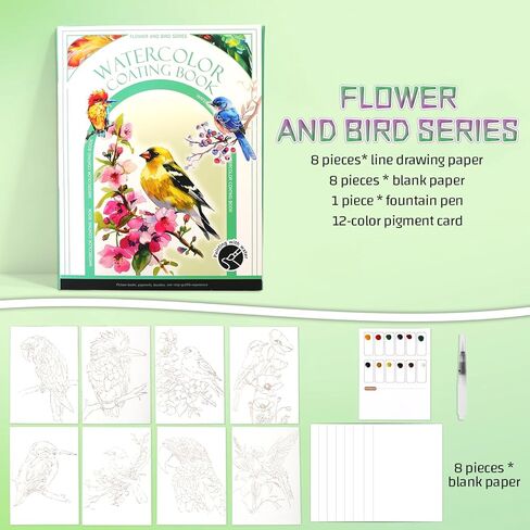 مجموعة تخفيف التوتر الإبداعية Breathly Creative، 2026 مجموعة طلاء كتب فنية جديدة بالألوان المائية، كتاب تلوين بالألوان المائية للبالغين، لوحة ألوان مائية ثلاثية الطي للمبتدئين والمتحمسين (وقت هادئ) in Kuwait