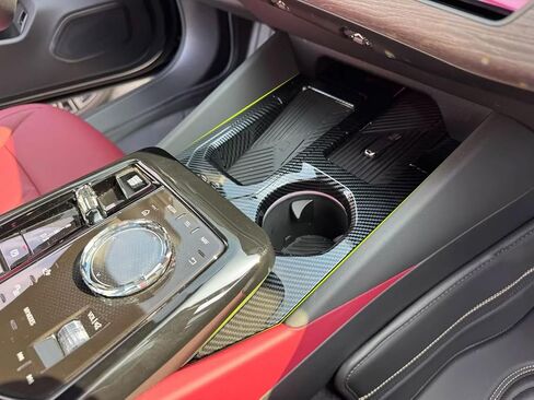 Car Accessories Compatible with BMW 5 Series Sedan 530i 540i 2024 2025(G60) Seat Cup Holder Cover Second Row Water Cup Holder Panel Trim ABS 1PC(Carbon Fiber Style) in Saudi Arabia