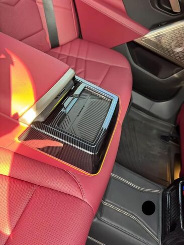 Car Accessories Compatible with BMW 5 Series Sedan 530i 540i 2024 2025(G60) Seat Cup Holder Cover Second Row Water Cup Holder Panel Trim ABS 1PC(Carbon Fiber Style) in Saudi Arabia