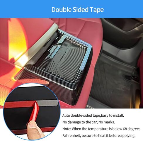 Car Accessories Compatible with BMW 5 Series Sedan 530i 540i 2024 2025(G60) Seat Cup Holder Cover Second Row Water Cup Holder Panel Trim ABS 1PC(Carbon Fiber Style) in Saudi Arabia