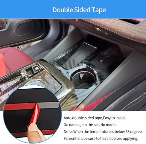 Car Accessories Compatible with BMW 5 Series Sedan 530i 540i 2024 2025(G60) Seat Cup Holder Cover Second Row Water Cup Holder Panel Trim ABS 1PC(Carbon Fiber Style) in Saudi Arabia