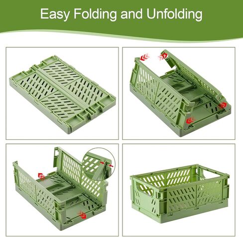 Small Pastel Plastic Storage Baskets, Collapsible Crates for Organizing, Space-Saving Mini Bins for Classroom, Kitchen, Office, Bedroom (5.8" x 3.8" x 2.2") in Saudi Arabia