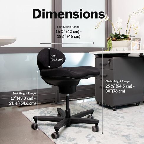 Vari Active Seat - Adjustable Standing Desk Chair - Ergonomic Wobble Office Desk Stool w/Dynamic Range of Motion - Encourage Good Posture - Portable Stools & Fully Assembled - Active Chairs for Adults in Kuwait