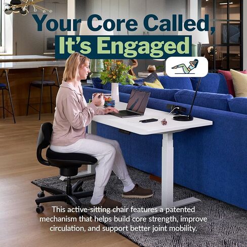 Vari Active Seat - Adjustable Standing Desk Chair - Ergonomic Wobble Office Desk Stool w/Dynamic Range of Motion - Encourage Good Posture - Portable Stools & Fully Assembled - Active Chairs for Adults in Kuwait