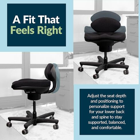 Vari Active Seat - Adjustable Standing Desk Chair - Ergonomic Wobble Office Desk Stool w/Dynamic Range of Motion - Encourage Good Posture - Portable Stools & Fully Assembled - Active Chairs for Adults in Kuwait