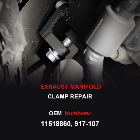 917-107 إصلاح مشبك العادم المنوع يناسب محركات 4.8L 5.3L 6.0L، متوافق مع كاديلاك إسكاليد، تشيفي سيلفرادو، تاهو، هامر H2 2002-2009، 11518860، إصلاح التسرب الأمامي الأيمن/الخلفي الأيسر in Kuwait