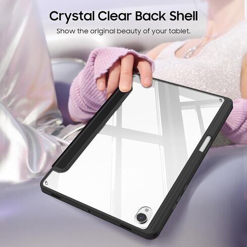 حافظة Fintie Hybrid رفيعة لهاتف Samsung Galaxy Tab S11 5G 11 بوصة موديل 2025 (SM-X730/X736B) مع حامل قلم S، غطاء مقاوم للصدمات مع غطاء خلفي شفاف شفاف، استيقاظ/نوم تلقائي، رخام أرجواني in Saudi Arabia