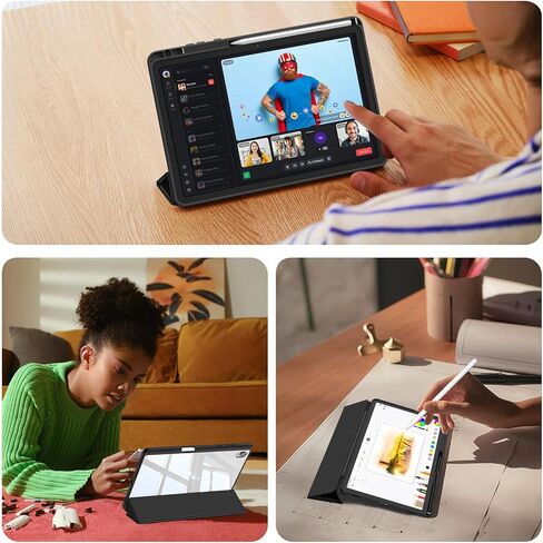 حافظة Fintie Hybrid رفيعة لهاتف Samsung Galaxy Tab S11 5G 11 بوصة موديل 2025 (SM-X730/X736B) مع حامل قلم S، غطاء مقاوم للصدمات مع غطاء خلفي شفاف شفاف، استيقاظ/نوم تلقائي، رخام أرجواني in Saudi Arabia