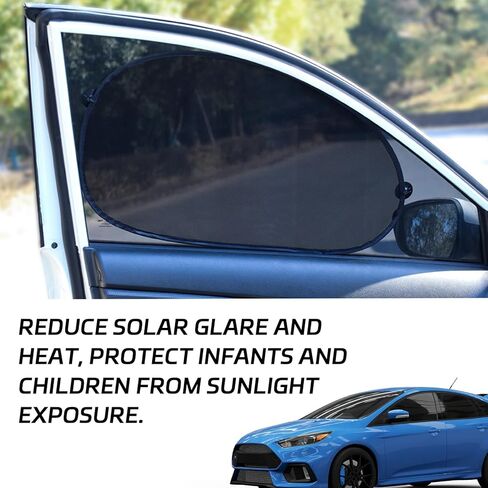 2PCS Car Window Sun Shades, Window Shade for Baby Effectively Block UV Rays Provides Glare Mesh Windows Protection Cover, Universal Car Interior Accessories in Kuwait