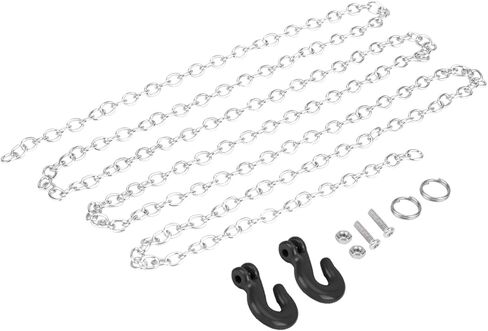 سلسلة مقطورة بخطاف سحب RC، حبل سحب فولاذي، أغلال إنقاذ على شكل حرف U 3 قطع/مجموعة لـ 1/10 زاحف Traxxas Trx4 Axial Scx10 90046 Wraith D90 TF2 CC01 Tamiya (أسود) in Saudi Arabia