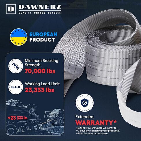 Heavy Duty Tow Strap 70000 lbs Minimum Break Strength 30ft - Recovery Tow Rope for Truck Van RV 35 US Tons 7.5 m in Saudi Arabia