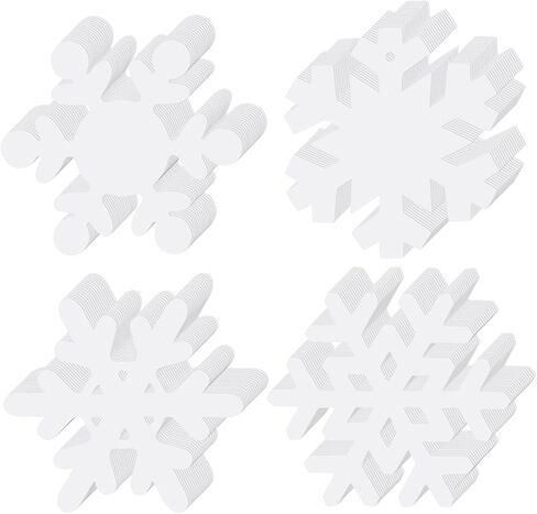 MixTeach 200 Piece Snowflake Cutouts - Paper Snowflakes Shapes Die Cuts for Classroom Decoration with Glue Point Dots - Bulletin Board Winter Xmas Party Supplies in Saudi Arabia