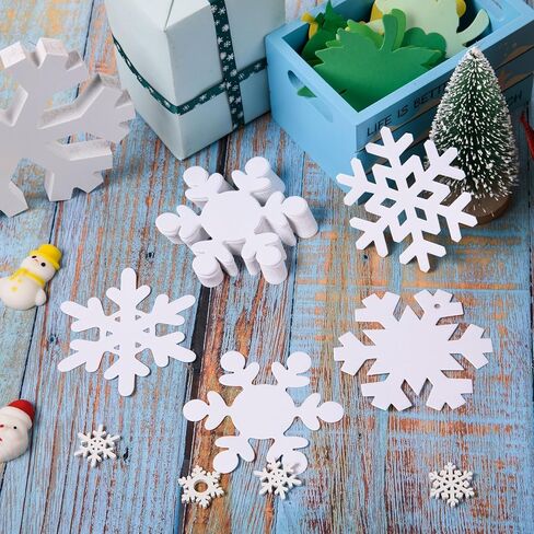 MixTeach 200 Piece Snowflake Cutouts - Paper Snowflakes Shapes Die Cuts for Classroom Decoration with Glue Point Dots - Bulletin Board Winter Xmas Party Supplies in Saudi Arabia