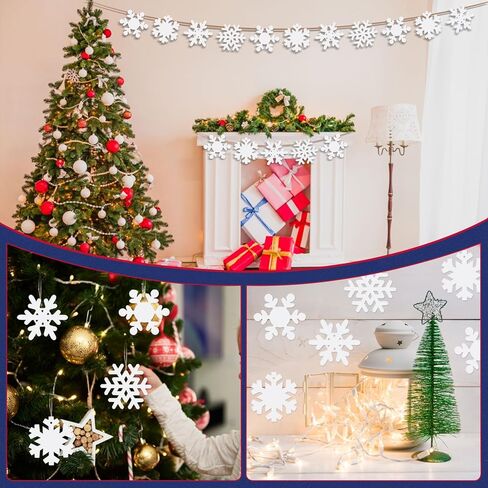 MixTeach 200 Piece Snowflake Cutouts - Paper Snowflakes Shapes Die Cuts for Classroom Decoration with Glue Point Dots - Bulletin Board Winter Xmas Party Supplies in Saudi Arabia