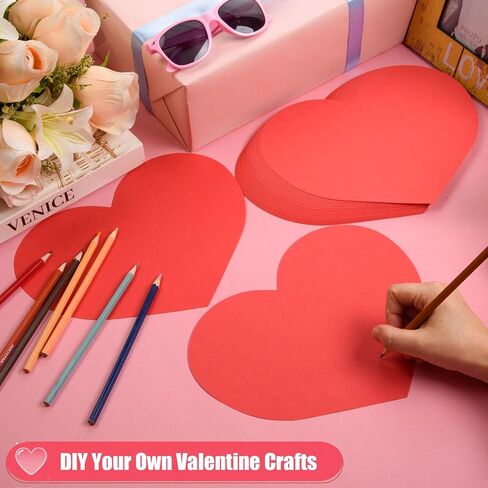 36 Pcs Large Red Heart Cutouts Paper Hearts Shape Cut-Outs Red Valentine’s Day Heart Cutouts Decorations for DIY Valentine’s Day Craft Kids’ Love and Peace School Craft Projects,9.84x7.87 Inch in Saudi Arabia