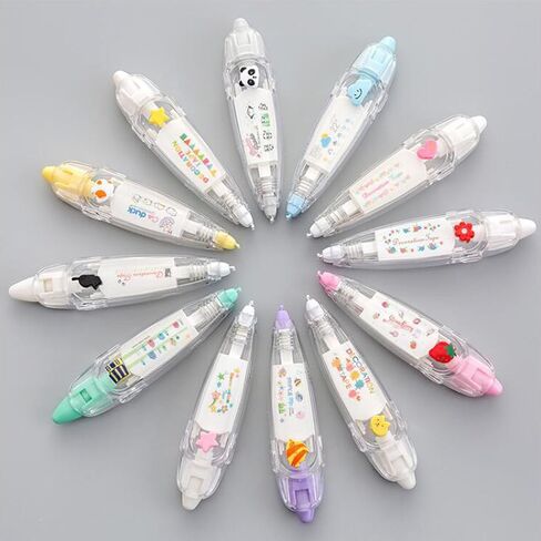 DIY Lace Decoration Tape Pen, Cute Erasers Decorative Pens, Scrapbooking Stickers Diary Decor Tape, Lace Correction Tape Roller Pen, Creative Cartoon Pattern Decorative Tape for Kid Adult (6PCS) in Saudi Arabia