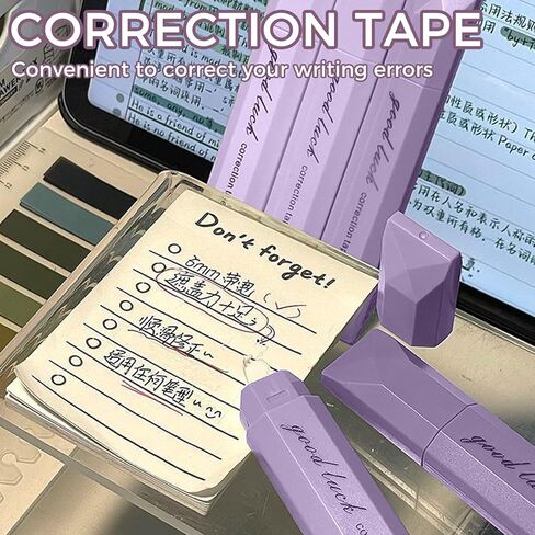 24pcs Pastel Correction Tape, 0.2" x 236" White Out Tape for School & Office, Cute Erasable Whiteout Pen-Style Tape, Smooth & No Mess (Multicolor) in Saudi Arabia