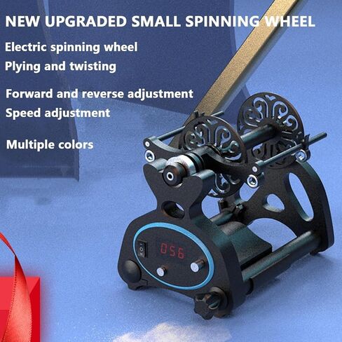 Electric Spinning Yarn Winder Supplies Machine Winding Bobbin Ball Wheel Home Small Dog Fiber Household Flywheel Hand Mini Arm(Black) in Saudi Arabia