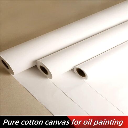 Canvas Roll 5m Cotton Canvas Roll Specially Used for Graffiti Paint Art Pure Cotton Hemp Blend Oil Painting Cloth(0.37x5m) in Saudi Arabia