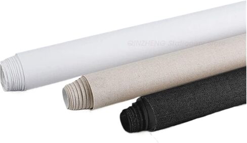 Canvas Roll 0.57x5M White Black Cotton and Linen Blend Canvas Roll,Blank Canvas Oil Painting(Linen 0.57x5M) in Saudi Arabia