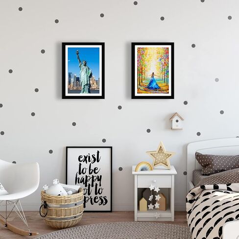 Betionol Diamond Painting Frames, Display 12x16in/30x40cm Diamond Painting Pictures or Photos, Black Natural Solid Wood Picture Frame with Acrylic Protection Glass, Back Mat And Hanging Kit in Saudi Arabia