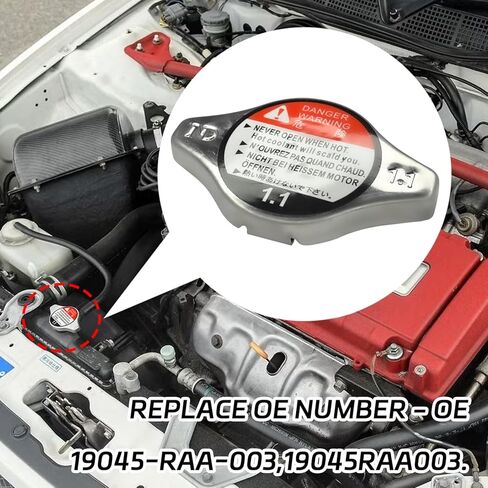 غطاء المبرد المبرد، استبدال 19045-RAA-003، 19045-PAA-A01، غطاء الرادياتير متوافق مع 1992-2005 Honda Civic 1994-2006 Accord 1997-2005 CRV 2003-2008 Honda Pilot 1995-2007 Odyssey (قطعة واحدة) in Saudi Arabia
