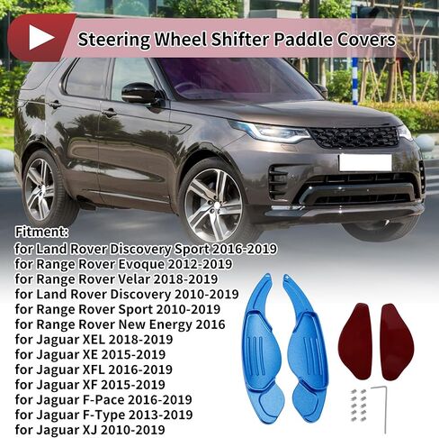 1 Pair Blue Aluminum Alloy Steering Wheel Paddles Shift Extensions Interior Accessories for Land Rover Discovery Sport 2016-2019 in Saudi Arabia
