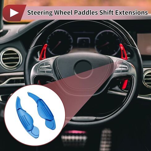 1 Pair Blue Aluminum Alloy Steering Wheel Paddles Shift Extensions Interior Accessories for Land Rover Discovery Sport 2016-2019 in Saudi Arabia