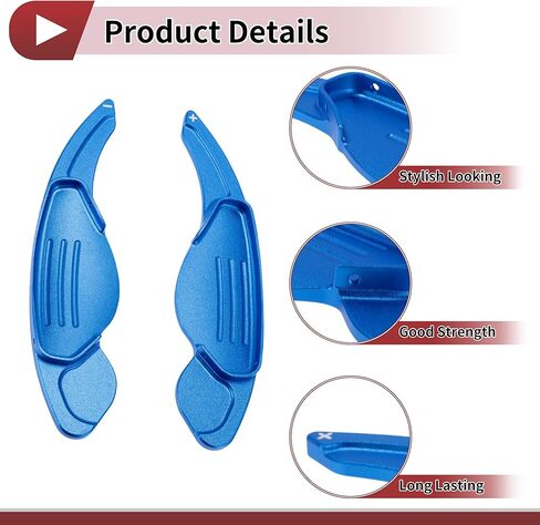 1 Pair Blue Aluminum Alloy Steering Wheel Paddles Shift Extensions Interior Accessories for Land Rover Discovery Sport 2016-2019 in Saudi Arabia