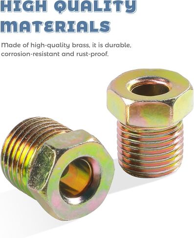 35PCS Brake Line Fittings,Car Accessories Rustproof Brass Inverted Flare Nuts Assortment,Brake Line Fitting Kit for Inverted Flares on 3/16" and 1/4" Tubing,Fit for Most Cars Trucks SUVs in Saudi Arabia
