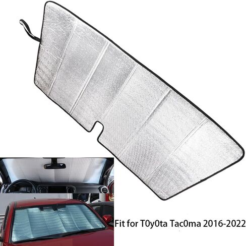 Riloer Windshield Sunshade, Aluminum Foil Silver Windshield Sunshade, Window Shield Sun Shade Blocker, Window Covers, Compatible with Toyota Tac0ma 2016-2022 in Saudi Arabia