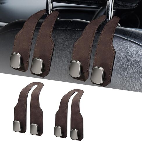 Car Seat Headrest Hooks for Purses and Bags, 2 Pack Bag Purse Holder for Car with Double Metal Hooks, Car Purse Hanger, Headrest Back Seat Handbags Hook Cute Hanging Accessories, Black in Saudi Arabia